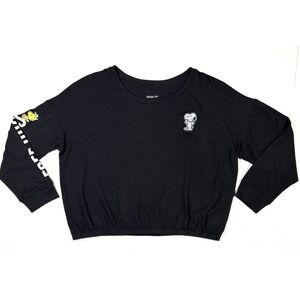 Peanuts Shirt Womens XL Long Sleeve Free Hugs Snoopy Sleepwear Embroidered